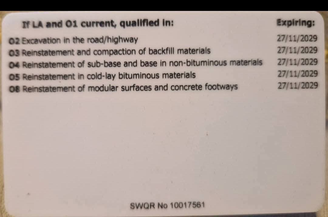 SWQR Street Works Qualifications
